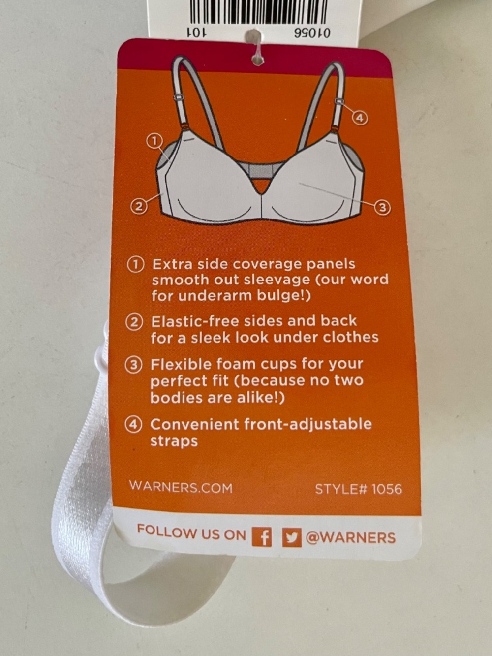 Warner’s Wire Free No Side Effects White Bra Sz 38B - Picture 6 of 8
